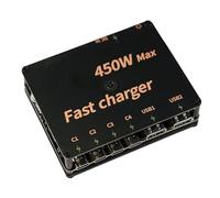Wzxksoac 450W Six-Way High Power Simple CNC Quick Charge Indicator Shell Mechanical Style Fast Charging Desktop Charger A