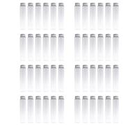 Wzxksoac 48 Pcs 110ml Test Tubes,Clear Plastic Test Tubes with Caps,Flat-Bottomed Bath Salt Containers for Candy,Gumball Candy