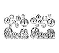 Wzxksoac 48 Pcs Mirror Disco Ball Hanging, Glass Disco Ball Decor, Disco Party Decorations, for Holiday Party Decor with Rope