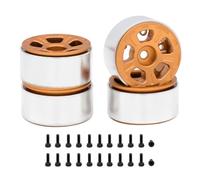 Wzxksoac 4PCS 1.0in Metal Wheel Rims for 1/24 1/18 RC Crawler Car Axial SCX24 AX24 FCX24 Enduro24 TRX4M,Wide 5-Spokes Orange