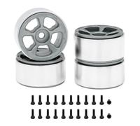 Wzxksoac 4PCS 1.0in Metal Wheel Rims for 1/24 1/18 RC Crawler Car Axial SCX24 AX24 FCX24 Enduro24 TRX4M,Narrow 5-Spokes Grey