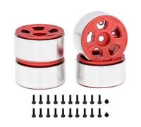 Wzxksoac 4PCS 1.0in Metal Wheel Rims for 1/24 1/18 RC Crawler Car Axial SCX24 AX24 FCX24 Enduro24 TRX4M,Wide 5-Spokes Red