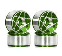 Wzxksoac 4pcs 1.0inch Metal Beadlock Wheel Hub Wheel Rim for 1/18 1/24 RC Crawler Car TRX4M Upgrade Parts Accessories Green