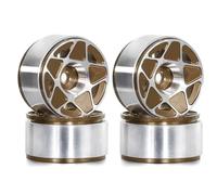 Wzxksoac 4pcs 1.0inch Metal Beadlock Wheel Hub Wheel Rim for 1/18 1/24 RC Crawler Car TRX4M Upgrade Parts Accessories Brown