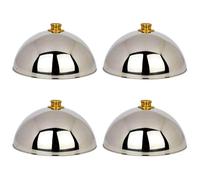 Wzxksoac 4pcs 12 Inch Stainless Steel Cheese Melting Dome and Steaming Cover,Polished Steak Cover,Cloche Serving Dish Food Cover