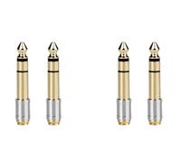 Wzxksoac 4Pcs 6.35mm to 3.5mm Converters 1/4 Inch Male 1/8 Inch Female 6.35 to 3.5 Jack Headphone Audio Adapter Connector Plug