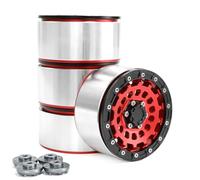 Wzxksoac 4PCS Aluminum Alloy 2.6Inch Beadlock Wheel Hub Rim with 17mm 12mm Combiner RC Crawler Car Upgrade Parts Red