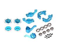 Wzxksoac 4PCS Aluminum Alloy Brake Disc for RC 1/10 Car Fly Fish Truck 94123 Blue & 1set Steering Hub Mount Set,Blue