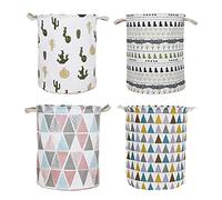 Wzxksoac 4Pcs Large Capacity Clothing Laundry Basket Bag Folding Laundry Basket Clothes Storage Bag Children Toy Storage Bucket