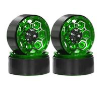 Wzxksoac 4Pcs Metal 1.9In Beadlock Wheel Rim Wheel Hub for 1/10 RC Crawler Car Axial SCX10 Pro Capra TRX4 /D90 Redcat Green