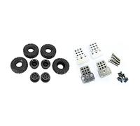 Wzxksoac 4Pcs RC Car Metal Shock Tower Bracket Kits Shock Sbsorbers Extension Seatfor with 4 Pcs RC Car Tires Wheels Rims Set