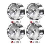Wzxksoac 4Pcs/Set 1.9 Inch Metal Retro Mirror Wheel Hub for SCX10-4 RC Car Modification Accessories Universal Silver A