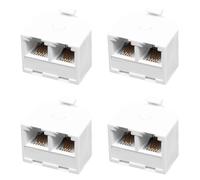 Wzxksoac 4X 2-Way 6P4C RJ11 Modular Phone Telephone Wall Adapter and Splitter for Landline Telephone