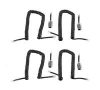 Wzxksoac 4x Black Coiled Telephone Handset Cord 1.1 Ft Coiled 4x Black Extended Rotatable Telephone Phone Cord Detangler Landline