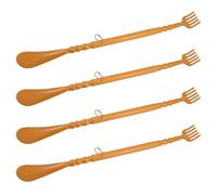 Wzxksoac 4X Brown Plastic Handle Back Scratch Helper Massager 48 cm