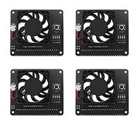 Wzxksoac 4X Fan HAT for / 3 Cooling Fan with Software Adjustable Speed / 40mm Big Fan for Raspberry Pi4