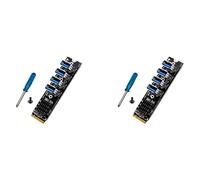 Wzxksoac 4X M.2 M-Key Pcie Expansion Cards M.2 to Pci-E X1 4 Port USB3.0 Graphics Card Expansion Adapter ASM1184E M.2 Adapter