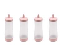 Wzxksoac 4X Squeeze Bottle Kitchen Gravy Boat Plastic Sauce Vinegar Oil Ketchup Gravy Cruet Condiment Dispenser Pink Transparent