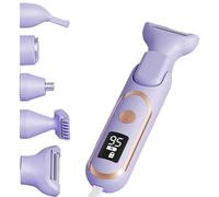 Wzxksoac 5-in-1 Electric Hair Trimmer for Women,Gentle Hair Removal,Efficient, Rechargeable Shaver with Stainless Steel Blades