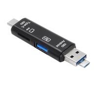 Wzxksoac 5 in 1 Multifunction Card Reader USB 3.0 Type C USB Micro USB SD TF Memory Card for Computer Dock OTG Type C Adapter Black