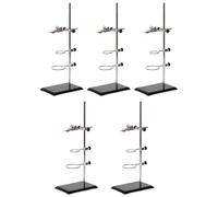 Wzxksoac 5 Pcs Laboratory Grade Metalware Support Stand, Cork Lined Burette Clamp with 10 Retort Ring (2Inch,3Inch Dia)