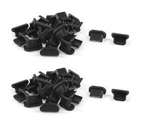 Wzxksoac 50 Pcs Anti Dust Black Soft Plastic Dock Cover Micro-USB Port Ear Jack