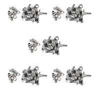 Wzxksoac 5X Fleur Tuning Pegs/Strings for/Tele/Acoustic Guitar 6L Silver