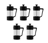 Wzxksoac 5X French Coffee & Tea Maker, Thickened Borosilicate Glass Coffee Rust-Free and Dishwasher Safe,Black
