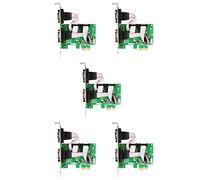 Wzxksoac 5X PCI Express 2 Ports Serial RS232 Com Db9 Controller Card PCI-E 1.0 x 1 WCH382 Chip with Low Profile Bracket
