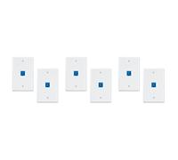 Wzxksoac 6-Pack 1 Port Ethernet Wall Plate, RJ45 Cat6 Female to Female Jack Inline Coupler Face Plates, 1-Port