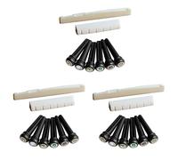 Wzxksoac 6 String Acoustic Guitar Bone Bridge Saddle and Nut and 18Pcs Ebony Guitar Bridge Pins White+Black
