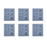 Wzxksoac 6X DIY Silicone Mold Resin Button Handmade Resin Mold with Hole Pendant Button Clay Epoxy Pendant for Keychain Supplies