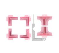 Wzxksoac 7 Pack Corner Guides for Chipboard Boxes,with 5-in-1 Book Cover Guide Metal Bookbinding Cover Tool for Box Making Pink