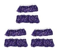 Wzxksoac 72Pcs Cheerleading Pom Poms Metallic Foil Cheer Pom Poms with Plastic Handle for Adults Kids Cheerleaders Party