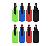 Wzxksoac 8 Pack Beer Bottle Insulator Sleeve Keep Drink Cold,Zip-Up Bottle Jackets,Beer Bottle Cooler Sleeves,Neoprene Cover