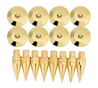 Wzxksoac 8 Pairs Speaker Spikes Shock Absorbing Foot Nails 6X36mm Copper Isolation Stand+Base Pad Feet for Speaker Amplifier DVD Player Turntable Recorder