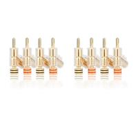 Wzxksoac 8 Pcs Hifi Gold Plated Lockable Speaker Cable Banana Plug Connector Audio Amplifier Speaker Wire Connector
