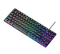 Wzxksoac 87 Key Mechanical Keyboard Green Gaming Keyboard Wired Color Backlit Keyboard for PC Laptop Office Game A