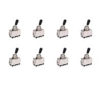 Wzxksoac 8Pc Guitar 3 Way Toggle Switch, Enclosed 3 Way Selector Switch with Black Tip Knob for Lp Style Electric Guitar