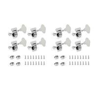Wzxksoac 8Pcs Guitar Tuning Pegs Electric Bass Tuner Peg Guitar Open Gear Tuning Pegs Machine Heads for Silver