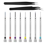Wzxksoac 8Pcs Mini Watch Screwdriver Set with Two Extra Tweezers for Watches Glasses Electronics Work Jewelry Repair