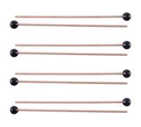 Wzxksoac 8Pcs Soft Rubber Head Sticks Wood Handle Bell Mallets for Glockenspiel Xylophone Bell Music Instruments Parts Black