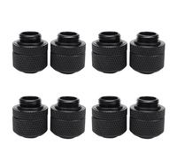 Wzxksoac 8Pcs Water Cooling Fittings G1/4 External Thread Pagoda for 9.5X12.7mm Soft Tube Computer Cooling System Connector Black
