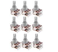 Wzxksoac 9 Pcs Double Balance Stacked Knurled Stalk Guitar Bass Volume Tone Control Pots Potentiometer Switch MN25K