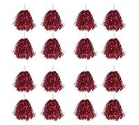 Wzxksoac 96Pcs Cheerleading Pom Poms Metallic Foil Cheer Pom Poms with Plastic Handle for Adults Kids Cheerleaders Party Red