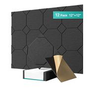 Wzxksoac Acoustic Panels Self-Adhesive Sound Proof Panels for Door, Ceiling, Home Office Black