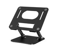 Wzxksoac Adjustable Aluminum Alloy Stand for Tablets & Laptops Up to 17 Inches, Portable Folding Cooling Support Black