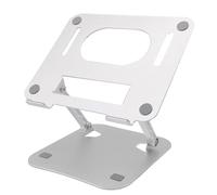 Wzxksoac Adjustable Aluminum Alloy Stand for Tablets & Laptops Up to 17 Inches, Portable Folding Cooling Support Silver