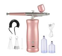 Wzxksoac Airbrush Kit Handheld Rechargeable Airbrush Compressor Airbrush Set Portable for Nail Art Barber Makeup Cake Easy to Use Pink