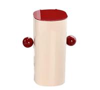 Wzxksoac Automatic Lifting Dustproof Four-Compartment Makeup Brush Storage Holder, Cosmetics Make Up Brush Holder Easy to Use Red